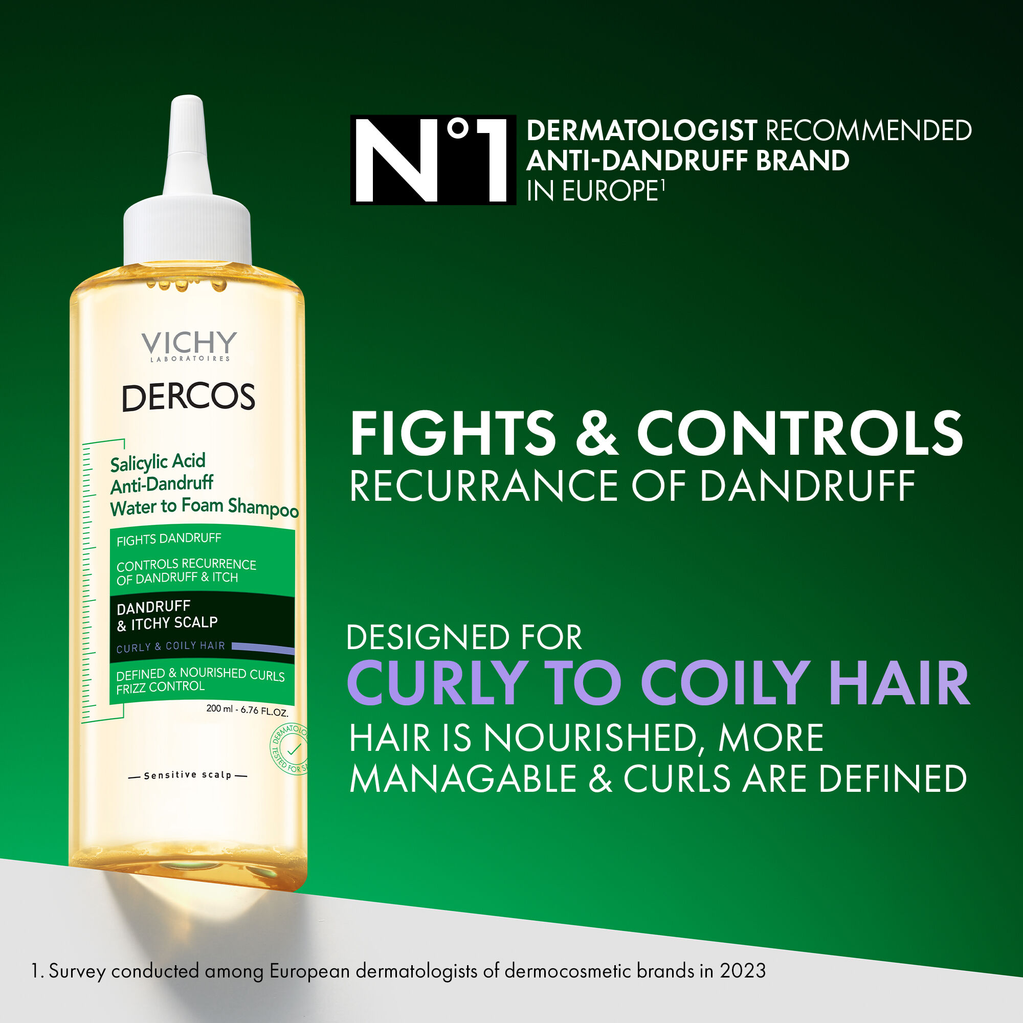 Dercos Salicylic Acid Water to Foam Shampoo
